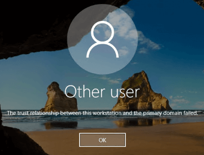 Trust relationship failed issue