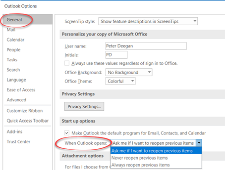 How to Avoid Outlook Start With a Prompt “Outlook closed while you had